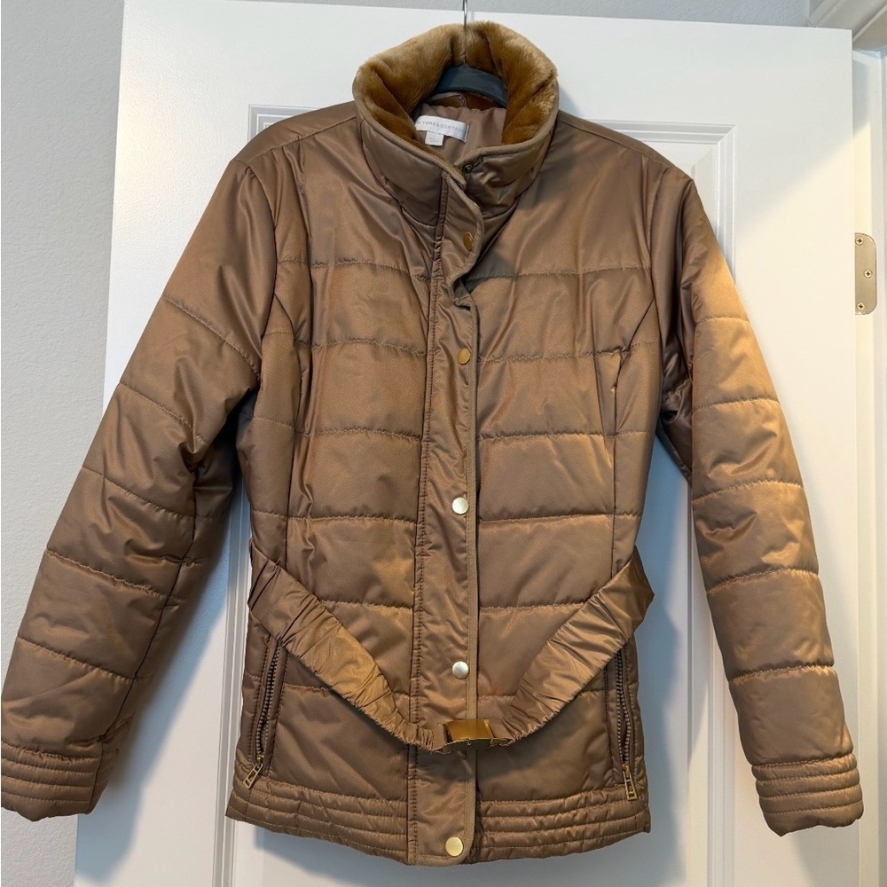 New York & Company Bronze Puffer Jacket